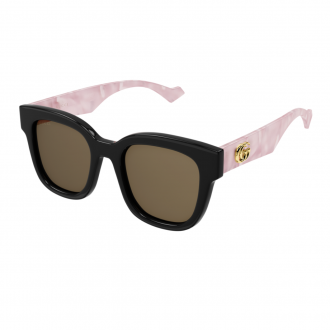 Dames zonnebril Gucci GG0998S 005 bruin roze kunststof acetaat vierkant