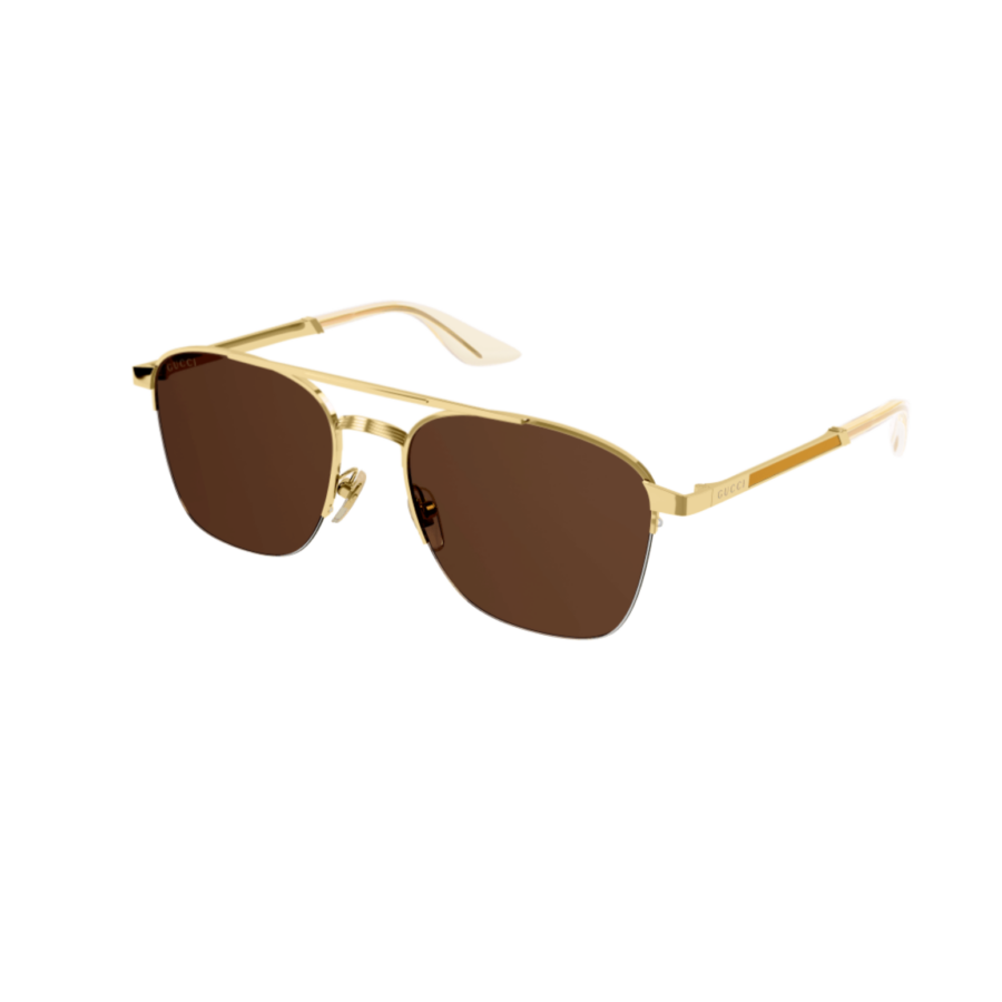 Gouden zonnebril Gucci pilootmodel recht goud GG0985S 002