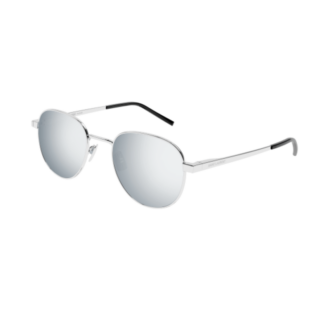 Zilveren zonnebril Saint Laurent zilver spiegelglazen SL555 002