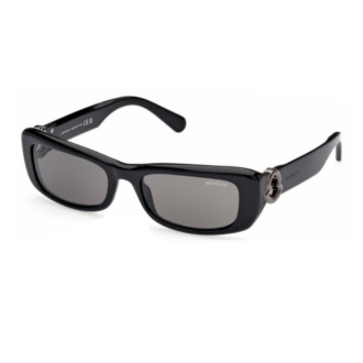 Zwarte zonnebril Moncler Minuit ML 0245 01A grijze glazen