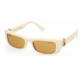 Witte zonnebril Moncler Minuit ML 0245 25E gele glazen