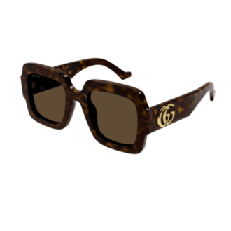 Oversized Gucci zonnebril bruin havana GG1547S 002