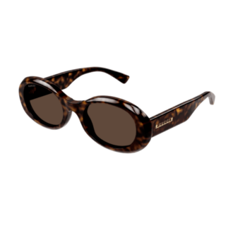 Bruine zonnebril Gucci Havana GG1587S 002 plat ovaal