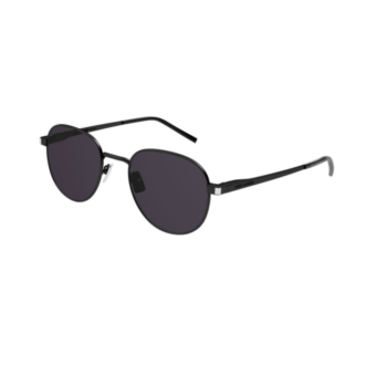 zwarte ronde zonnebril Saint Laurent SL 555 001 mat