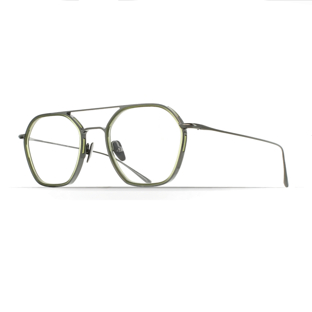 Brett Phil C06 montuur optisch mannen grijs groen pilotenbril